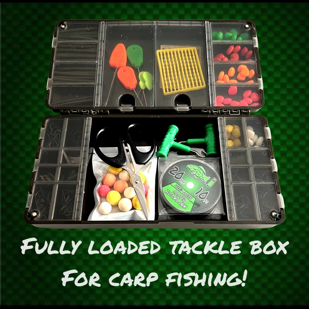carp fishing tackle box fully loaded Fully Loaded Carp Fishing Tackle Box. Gift Box for Carp Angler V2 – FiSH i  TACKLE