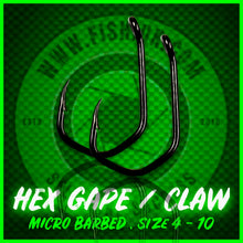 Load image into Gallery viewer, Hex Gapes (Claw) Carp Hooks (Micro Barbed)