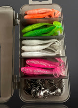 Load image into Gallery viewer, Jig Head Lure set. Ripple paddle tail soft lures for jigging.35pc.
