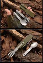 Load image into Gallery viewer, Camping Tool. Fishing Tool. Tableware . Camping Cutlery Set with Pouch. Knife Fork Spoon and more !FREE POSTAGE! - FiSH i UK