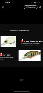 Crankbait / Plug Lure.Colour Perch Style.Lure fishing - FiSH i UK