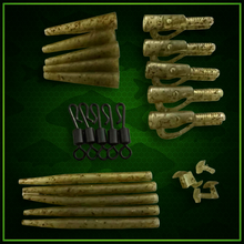 Load image into Gallery viewer, ⭐️NEW PRODUCT⭐️-Multi Lead Clips includes Qc Swivels and Anti Tangle Sleeves in Trans Green Camo Fleck.
