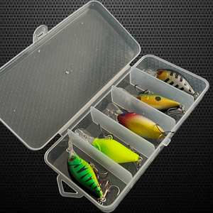 Set of 5 mini crankbait lures. mix of colours. 5cm Lures for Pike Perch Chub fishing.