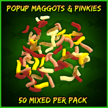 Load image into Gallery viewer, Pop-Up Maggots &amp; Pinkies – Mixed Colours – 50 Pack