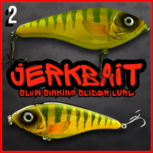 Load image into Gallery viewer, Slow Sinking Jerkbait Slider Lure 11.5cm 36g | Pike Zander Perch Fishing Lure UK | Rattle Jerkbait Hard Lure | Predator Fishing