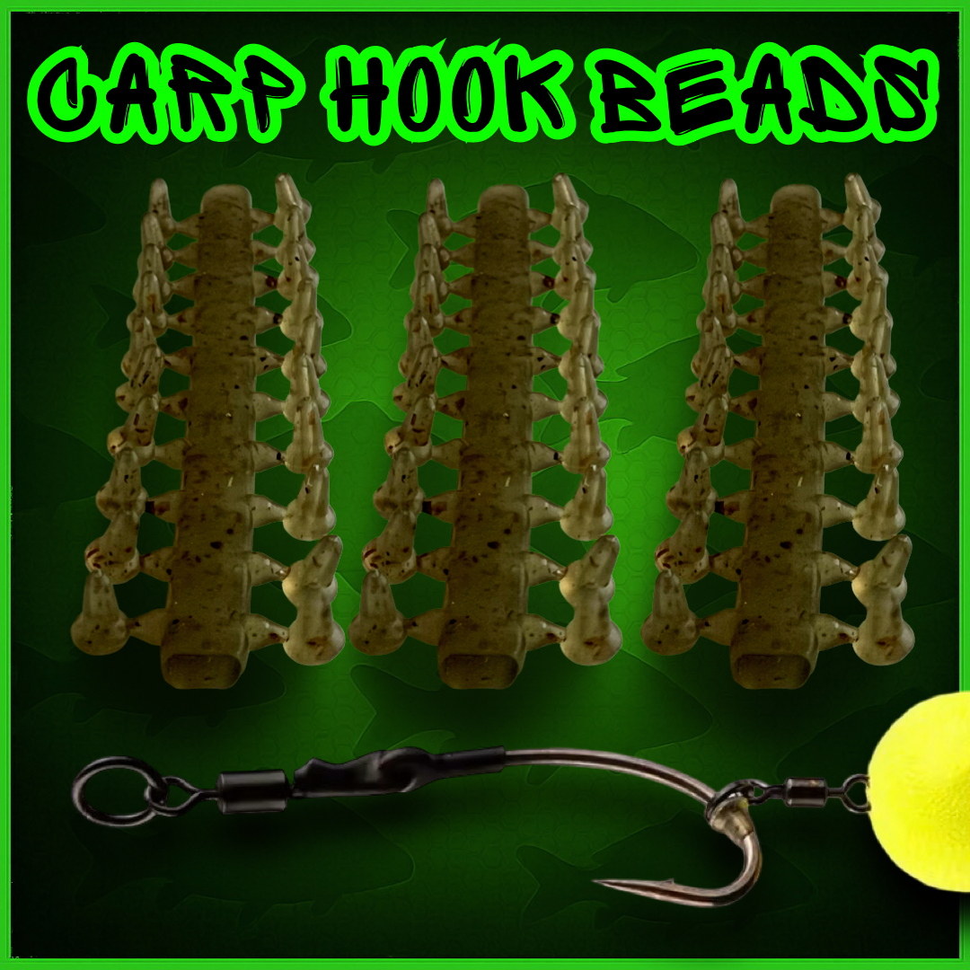 Trans Camo Green Fleck Hook Beads- 3x20-(60 Beads)-Carp Hook Beads.V2 Beads