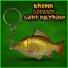 Load image into Gallery viewer, Common Carp Keyring-Carp fishing keychain- Golden Brown Version)