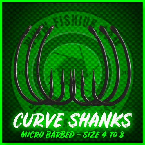 Curve Shank Carp Hooks. Micro Barbed.Ptfe High Carbon Steel. - FiSH i UK