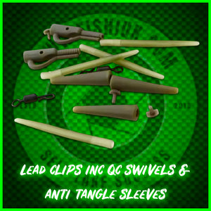 Multi Lead Clips includes Qc Swivels and Anti Tangle Sleeves - FiSH i UK