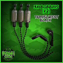 Load image into Gallery viewer, 3 x Bobbins Bite Indicators In TRANSLUCENT BLACK Colour -Version 2-(New for 2026) V2