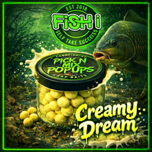 Load image into Gallery viewer, 15mm popups Creamy Dream flavour.Popup Carp Baits.Washed Out Yellow.