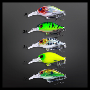 Set of 5 mini crankbait lures. mix of colours. 5cm Lures for Pike Perch Chub fishing.