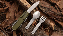 Load image into Gallery viewer, Camping Tool. Fishing Tool. Tableware . Camping Cutlery Set with Pouch. Knife Fork Spoon and more !FREE POSTAGE! - FiSH i UK