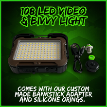 Load image into Gallery viewer, 108 SMD-LED Self-Take &amp; Bivvy Light USB-C Solar Rechargeable Carp Fishing