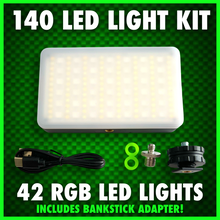 Load image into Gallery viewer, 140 LED RGB VIDEO LIGHT WITH COLD SHOE PHONE HOLDER KIT!