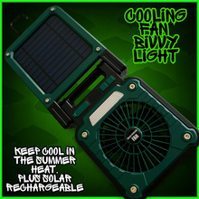 Load image into Gallery viewer, Solar Rechargeable Fan &amp; LED Lantern – 10000mAh Power Bank