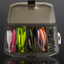 Load image into Gallery viewer, Lure fishing set. fishing gift. fishing gift set. 76 pcs. Soft artificial lures for jigging and Texas rig. - FiSH i UK