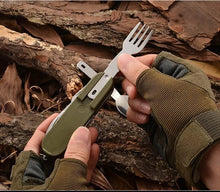 Load image into Gallery viewer, Camping Tool. Fishing Tool. Tableware . Camping Cutlery Set with Pouch. Knife Fork Spoon and more !FREE POSTAGE! - FiSH i UK