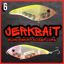 Load image into Gallery viewer, Slow Sinking Jerkbait Slider Lure 11.5cm 36g | Pike Zander Perch Fishing Lure UK | Rattle Jerkbait Hard Lure | Predator Fishing