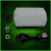 Load image into Gallery viewer, RECHARGEABLE 52 SMD LED VIDEO/BIVVY LIGHT &amp; COLD SHOE PHONE HOLDER KIT- SELF TAKE KIT-SELF TAKE STATION FOR CARP FISHING.
