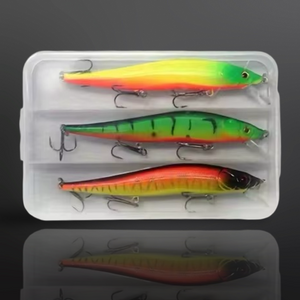Jerkbait Fishing lures set in box.  13g 3x Lures  Sinking Minnow Style (Set4) - FiSH i UK