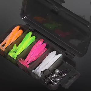 Jig Head Lure set. Ripple paddle tail soft lures for jigging.35pc.