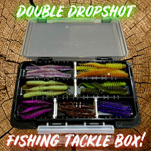 Load image into Gallery viewer, Double-sided dropshot fishing tackle box packed with lures, perfect for perch, pike, and chub fishing. Great gift for lure fishing enthusiasts.