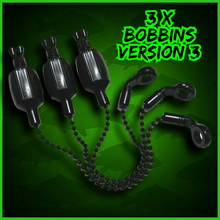 Load image into Gallery viewer, 3x Bobbins Bite Indicators In Black-Version 3-(BLACK)-V3
