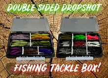 Load image into Gallery viewer, Double-sided dropshot fishing tackle box packed with lures, perfect for perch, pike, and chub fishing. Great gift for lure fishing enthusiasts.
