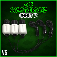 Load image into Gallery viewer, 3 x White Drop Off Bite Indicators-Carp Bobbins.V5