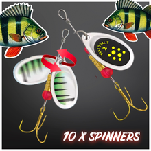 Load image into Gallery viewer, Spinner Lures Set.10 Spinners (Set 3)