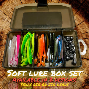 61-Piece Soft Lure Fishing Set with Jig Heads – Artificial Fishing Lures for Bass, Trout, and Saltwater Fishing – Durable and Versatile Fishing Kit