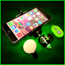 Load image into Gallery viewer, Phone Holder With Remote And Clip On Led Light - Self Take Kit- Full kit Self Take Station.