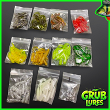Load image into Gallery viewer, Mixed Grub lures with 1g jig heads.100 Piece Set. - FiSH i UK