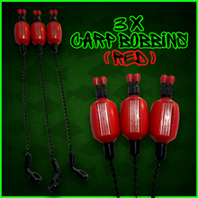 Load image into Gallery viewer, 3x Bobbins Bite Indicators In Bright Red-Version 3-(RED) V3
