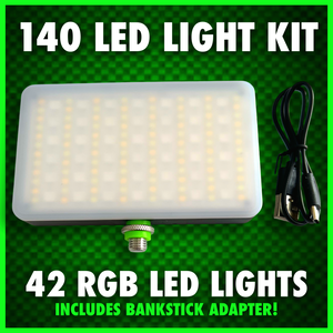 140 LED RGB SELF TAKE VIDEO LIGHT INC BANKSTICK ADAPTER.