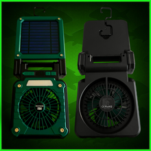 Load image into Gallery viewer, Solar Rechargeable Fan &amp; LED Lantern – 10000mAh Power Bank