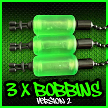 Load image into Gallery viewer, 3 x Bobbins Bite Indicators In Fluoro Green -Version 2-(New for 2025)