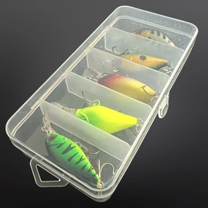 Set of 5 mini crankbait lures. mix of colours. 5cm Lures for Pike Perch Chub fishing.