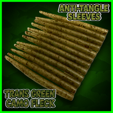 Load image into Gallery viewer, ⭐️NEW PRODUCT⭐️ Anti-Tangle Sleeves- Trans Green Camo Fleck-(Standard 50mm)