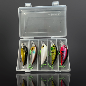 Crankbait Lure Plug Set.5 x Lures per set in plastic storage Case.