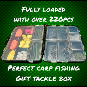 Carp fishing tackle gift Box. Fishing gift for all. Over 220 pieces v1 - FiSH i UK