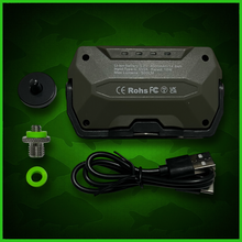 Load image into Gallery viewer, RECHARGEABLE 52 SMD LED VIDEO/BIVVY LIGHT &amp; COLD SHOE PHONE HOLDER KIT- SELF TAKE KIT-SELF TAKE STATION FOR CARP FISHING.