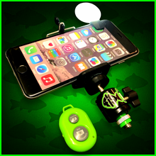 Load image into Gallery viewer, Phone Holder With Remote And Clip On Led Light - Self Take Kit- Full kit Self Take Station.