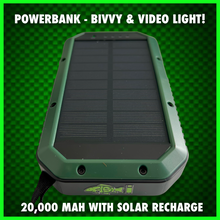 Load image into Gallery viewer, ‘Multi’ PowerBank With Video/Bivvy Light.inc Wireless Phone Charging &amp; Solar Recharge!