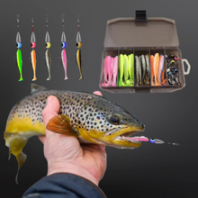 Load image into Gallery viewer, Lure fishing set. fishing gift. fishing gift set. 76 pcs. Soft artificial lures for jigging and Texas rig. - FiSH i UK
