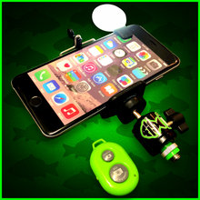 Load image into Gallery viewer, Phone Holder With Remote And Clip On Led Light - Self Take Kit- Full kit Self Take Station.