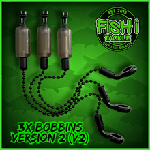 Load image into Gallery viewer, 3 x Bobbins Bite Indicators In TRANSLUCENT BLACK Colour -Version 2-(New for 2026) V2