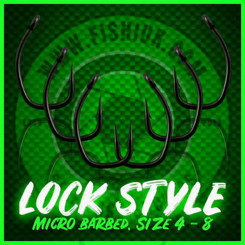 Lock Style Carp Hooks.Micro Barbed - FiSH i UK