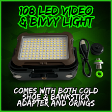 Load image into Gallery viewer, 108 SMD-LED Self-Take &amp; Bivvy Light USB-C Solar Rechargeable Carp Fishing